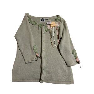 Storybook Knits Limited Edition Floral crochet Cardigan pastel Spring Sweater